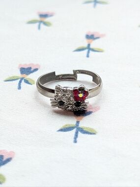 Hello Kitty Sanrio adjustable kawaii rhinestone ring